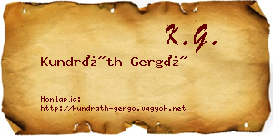 Kundráth Gergő névjegykártya